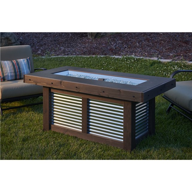The Out Door Great Room Denali Brew Linear Gas Fire Pit Table