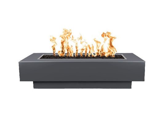 48" Rectangular Coronado Fire Pit - Powder-Coated Metal, Plug & Play Electronic Ignition, Silver Vein (Natural Gas)