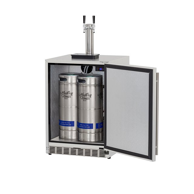 24" 6.6C Deluxe Outdoor Rated Double Tap Kegerator