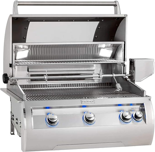 Fire Magic (E660s-4LAN-62)-W Echelon Diamond Series Grill on Cart with Single Side Burner, One Infrared Burner, Analog Thermometer, Magic View Window, Rotisserie, Natural Gas