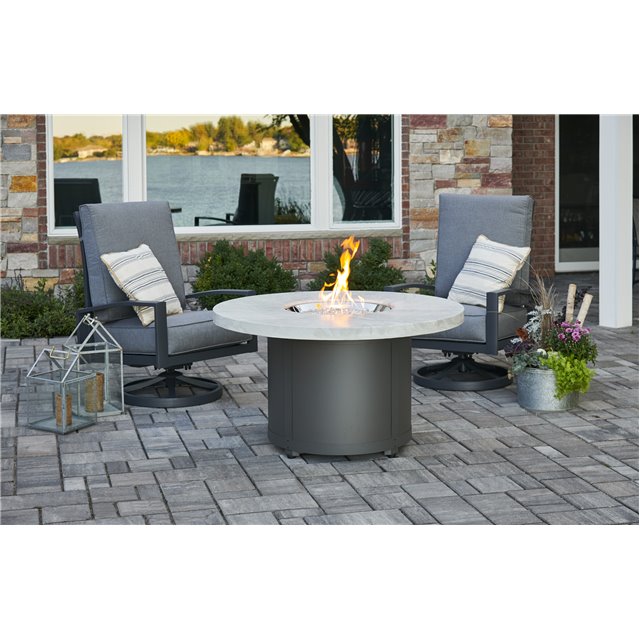 White Onyx Chat High Fire Pit Table