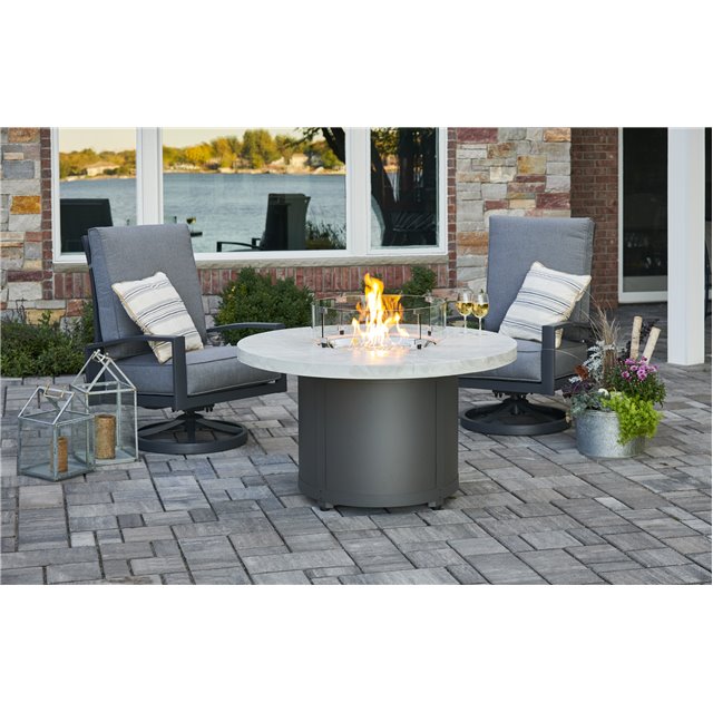 White Onyx Chat High Fire Pit Table