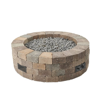 The Outdoor GreatRoom Company DIY Bronson Block Round Gas Fire Pit Kit