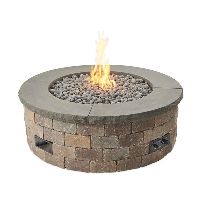 The Outdoor GreatRoom Company DIY Bronson Block Round Gas Fire Pit Kit