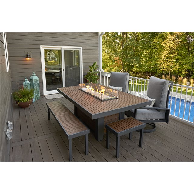 Outdoor Great Room Kenwood Linear Dining Height Fire Table