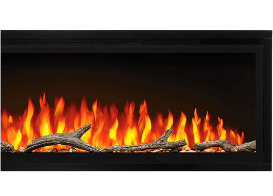 Napoleon Entice 50" Wall Mount Recessed Linear Fireplace with Black Glass Front, Electric (NEFL50CFH)