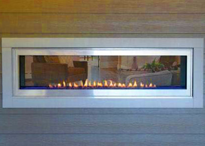 60 Ng Vf See Thru Linear Fireplace, L.E.D. Lights, Barrier 40k Btu