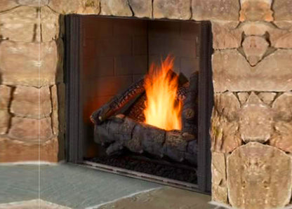 Majestic Courtyard 36 Vent Free Traditional Single-Sided Outdoor Fireplace with IntelliFire Ignition and Premium Herringbone Refractory, Natural Gas or Propane