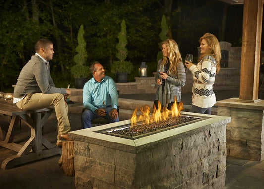 Napoleon Patioflame Series 48 Pewter Cabinet Linear Firepit with Stainless Steel Burner, Conversion Kit, and Cover, Propane (GPFL48MHP)