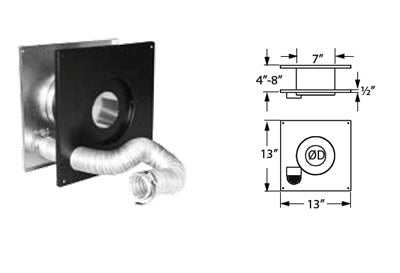 4 Wall Thimble With Air Intake (1 Clearance) 2 Al Flex; (2) Hose Clamps