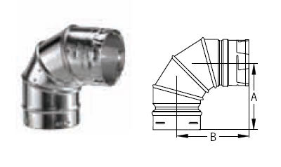 B10bvl90  10 X 90Ø Adj Elbow B-Vent (Each)