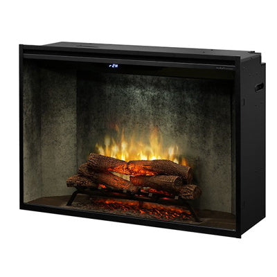 Dimplex Revillusion 42” Weathered Concrete Electric Fireplace with Glass, Includes RBF42WC,RBFGLASS42, and RBFPLUG (500002411)