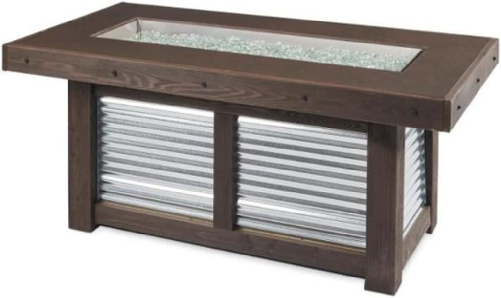 The Out Door Great Room Denali Brew Linear Gas Fire Pit Table