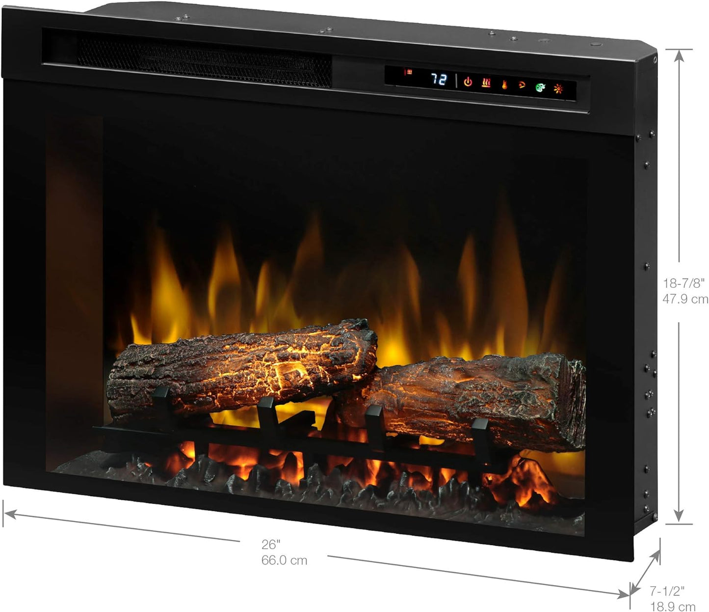 Dimplex Multi-Fire 26" Built-In Traditional Fireplace with Logs, Electric (XHD26L)