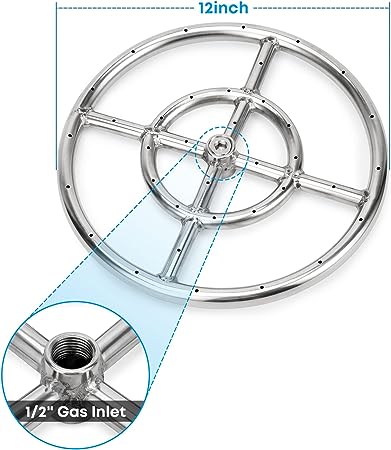 12 Ss Fire Ring - Round 92k Btu (Frs12)