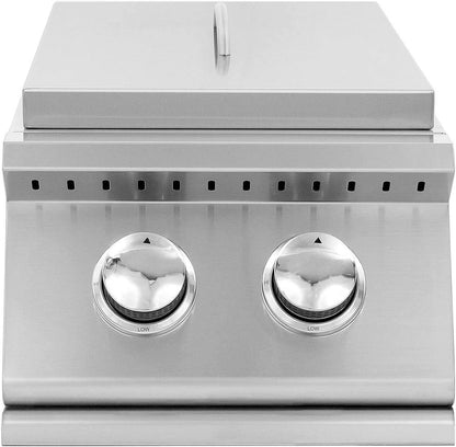 Summerset Sizzler Pro Built-In Double Side Burner with LED Illumination, Liquid Propane (SIZPROSB2-LP)