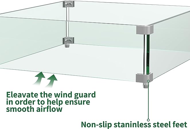 Glass Wind Guard - Fits Milano Fire Pit