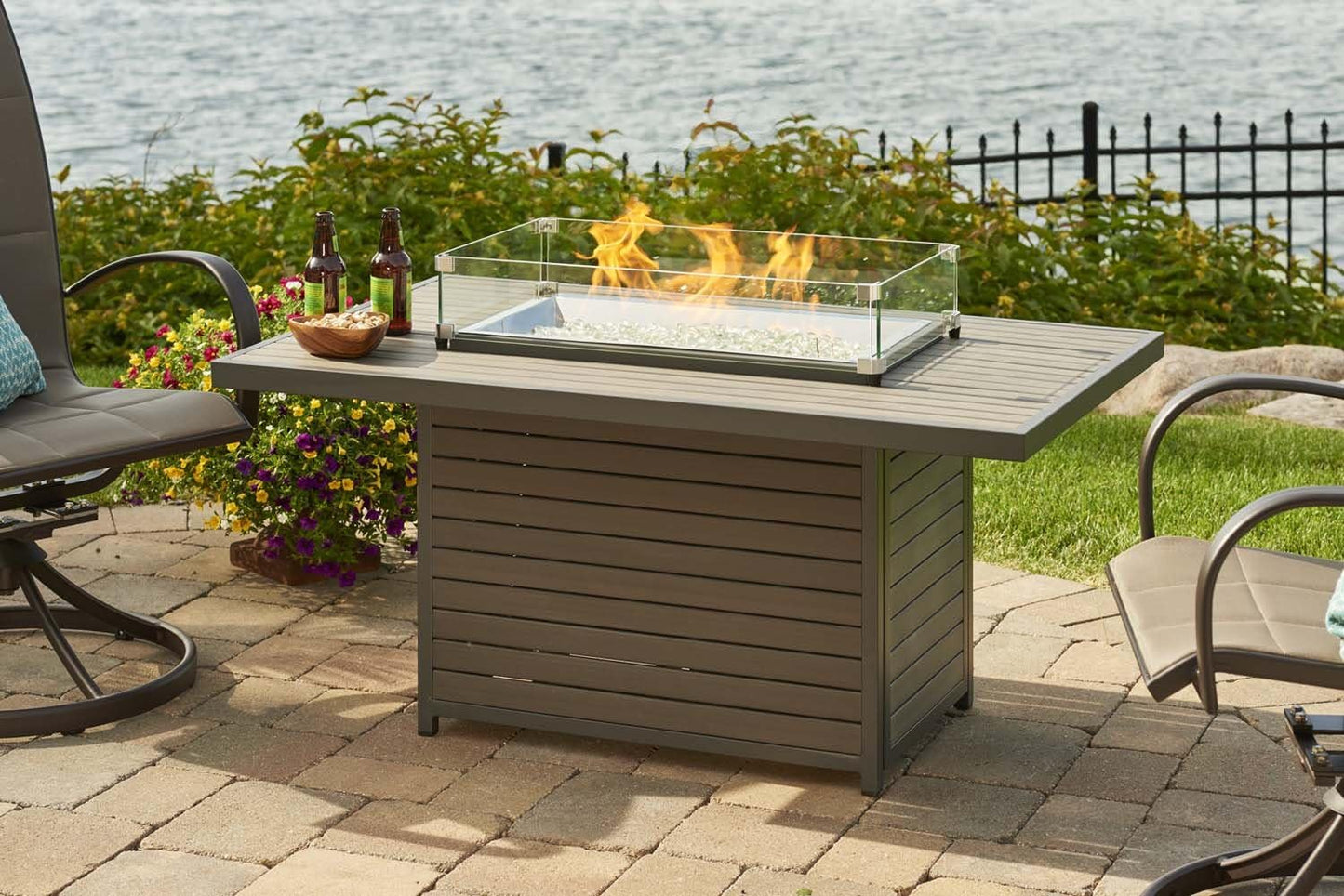 Brooks Rectangular Gas Fire Pit Table