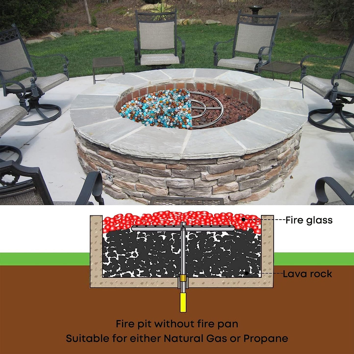 24 Outdoor Tp Burner Fits 24 Round Firepit