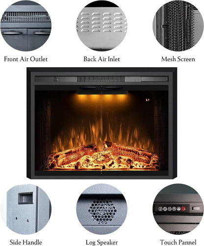 33 Fireplace Wglass Includes Remote Control