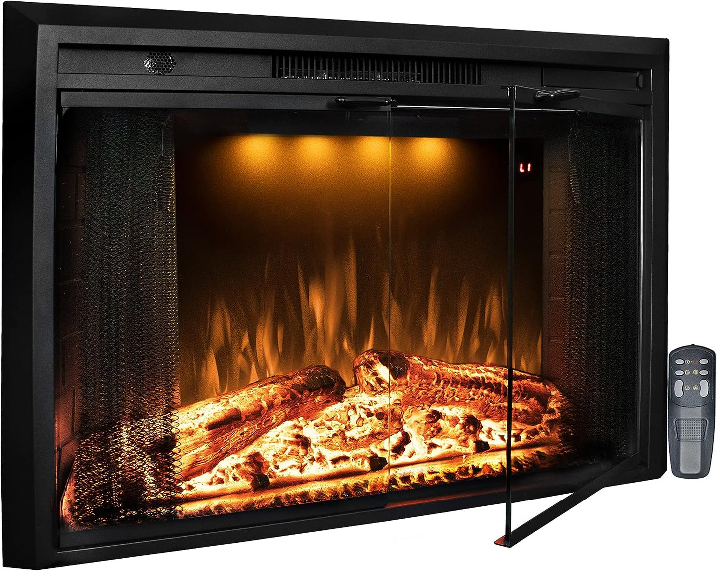 33 Fireplace Wglass Includes Remote Control