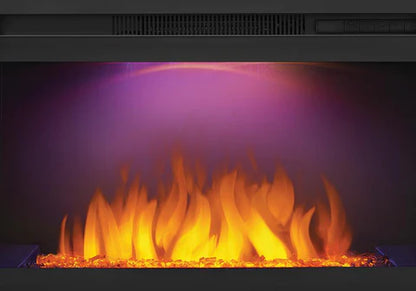 Cinema Log 27 Electric Fireplace Glass Front Powder Coated Black Finiish