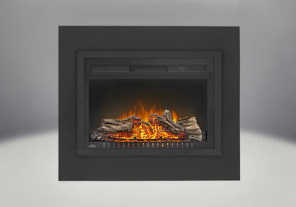 Cinema Log 27 Electric Fireplace Glass Front Powder Coated Black Finiish