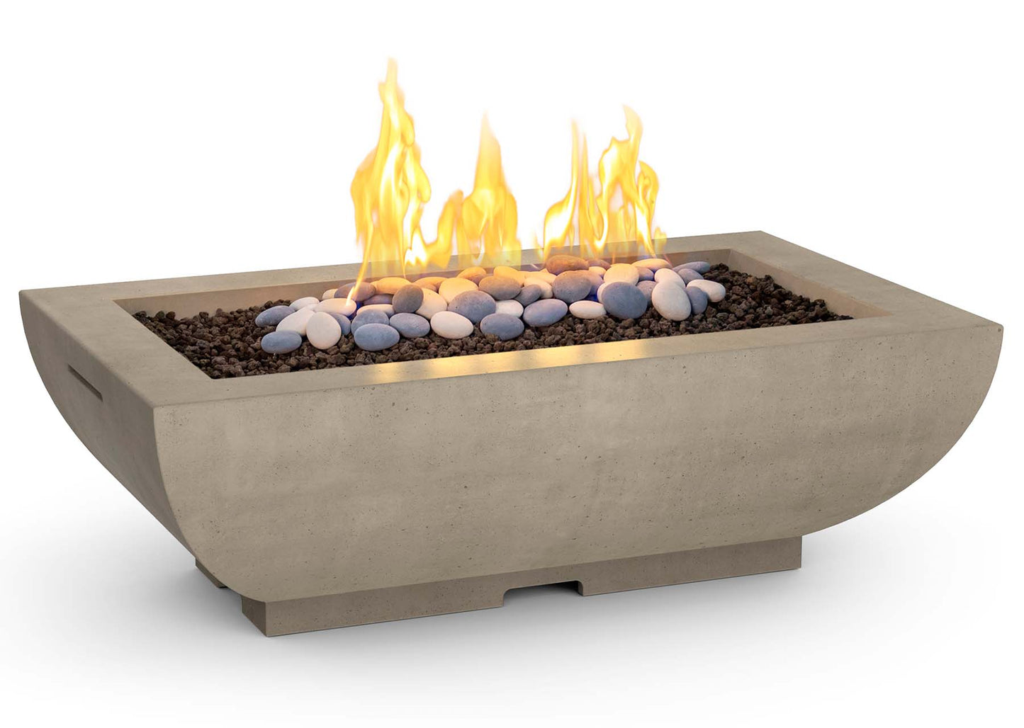 Bordeaux Rectangle Fire Bowl Black Lava Ng