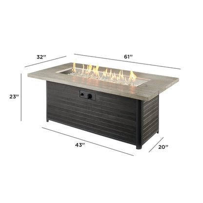 Outdoor Great Room 60" Cedar Ridge Linear Fire Table