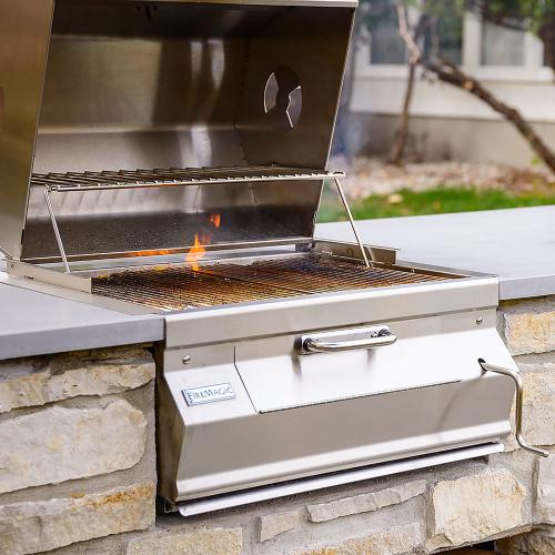 Fm- Ss 24x18 Charcoal Post Mount Bbq