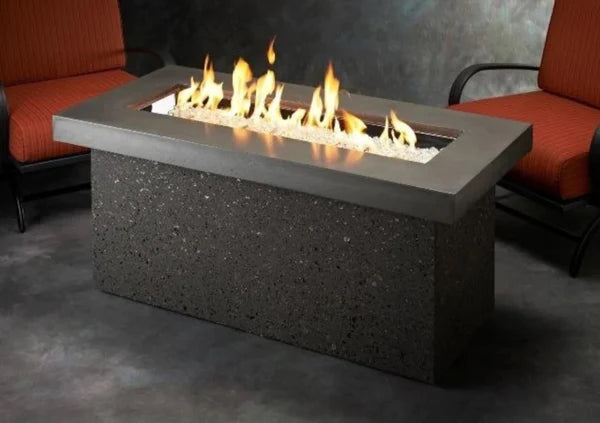 Outdoor Great Room 54" Grey Key Largo Linear Fire Table