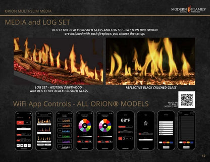 Modern Flames Orion 100" Multi-Sided Electric Fireplace with Heliovision (OR100-MULTI)