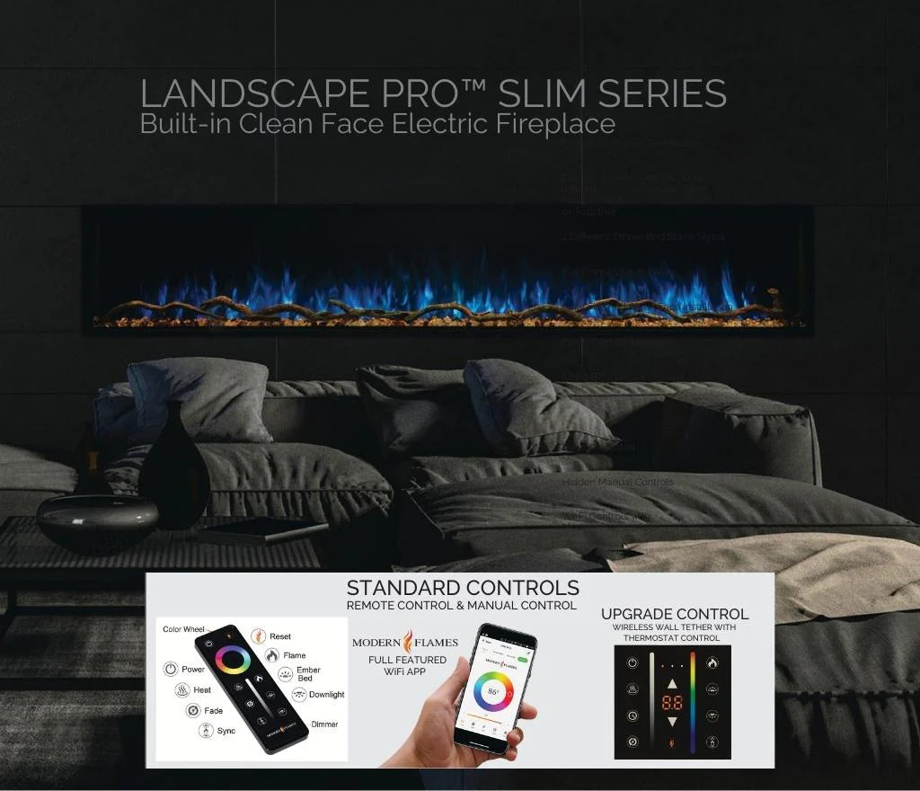 Modern Flames Landscape Pro Slim 44" Built-In Linear Electric Fireplace (LPS-4414V2)