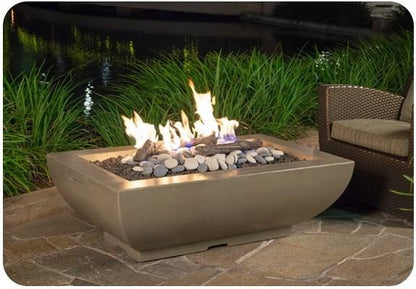 American Fyre Bordeaux Rectangle Fire Bowl - Smoke (Natural Gas)