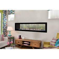 60 Ng Vf See Thru Linear Fireplace, L.E.D. Lights, Barrier 40k Btu