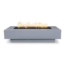 48" Rectangular Coronado Fire Pit - Powder-Coated Metal, Plug & Play Electronic Ignition, Silver Vein (Natural Gas)