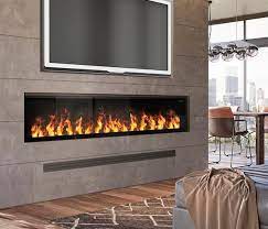 Dimplex 86" Opti-myst Linear Electric Fireplace w/Adj full color flame and Connect App control. (OLF86-AM)