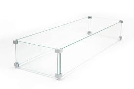 20 x 40 X 8 Rectangular Glass Wind Guard ¼ - Tempered Glass with Polished Edges