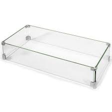 20 x 40 X 8 Rectangular Glass Wind Guard ¼ - Tempered Glass with Polished Edges