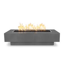 48" Rectangular Coronado Fire Pit - Powder-Coated Metal, Plug & Play Electronic Ignition, Silver Vein (Natural Gas)