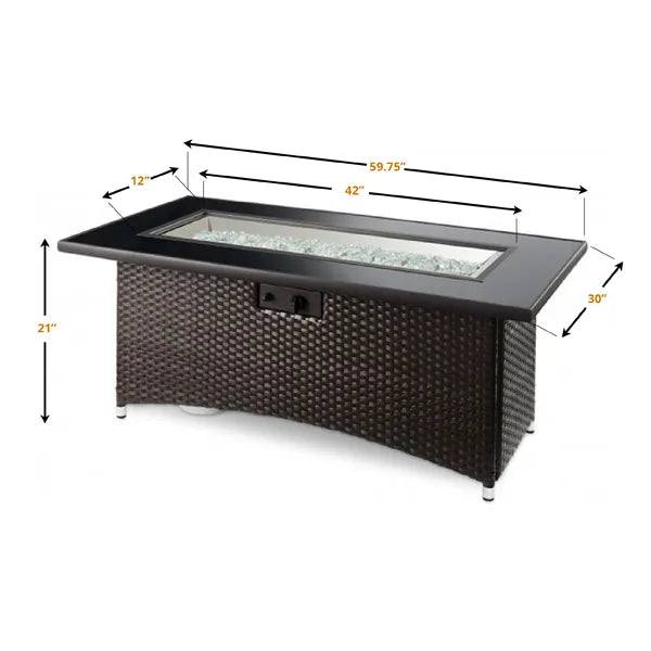 The Great Outdoor Great Room Balsam Montego Linear Fire Pit Table