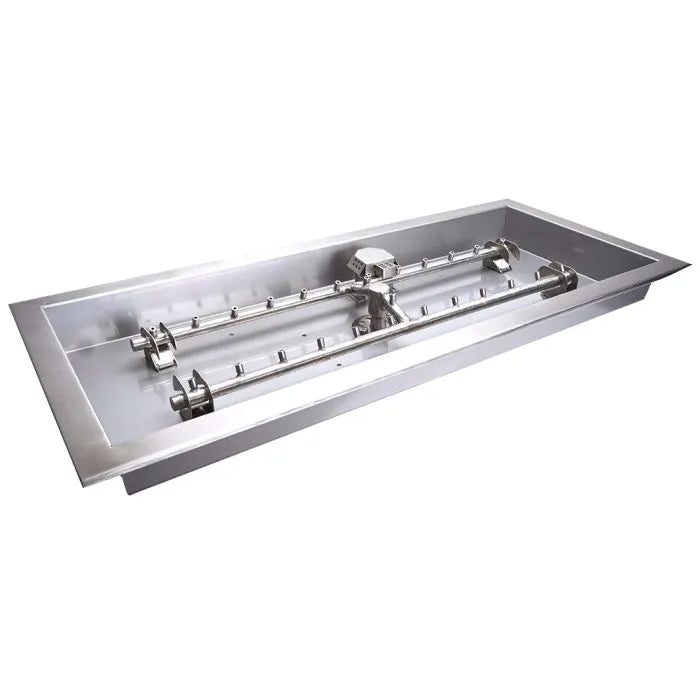 24 x 12 H Style Pan Burner, Stainless Steel