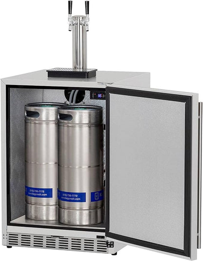 Summerset 25-Inch 6.6 Cu. Ft. Outdoor Rated Dual Tap Beer Dispenser/Kegerator - SSRFR-24DK2