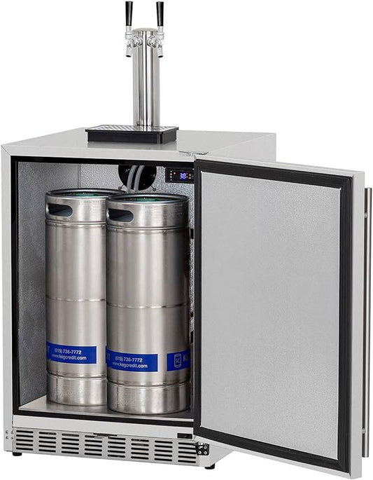 Summerset 25-Inch 6.6 Cu. Ft. Outdoor Rated Dual Tap Beer Dispenser/Kegerator - SSRFR-24DK2