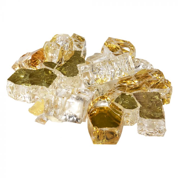 Athena Fireglass 1/2" Aurum Gold/Amber Diamond Reflective Glass Media (Per Pound) (RFG-10-AG)