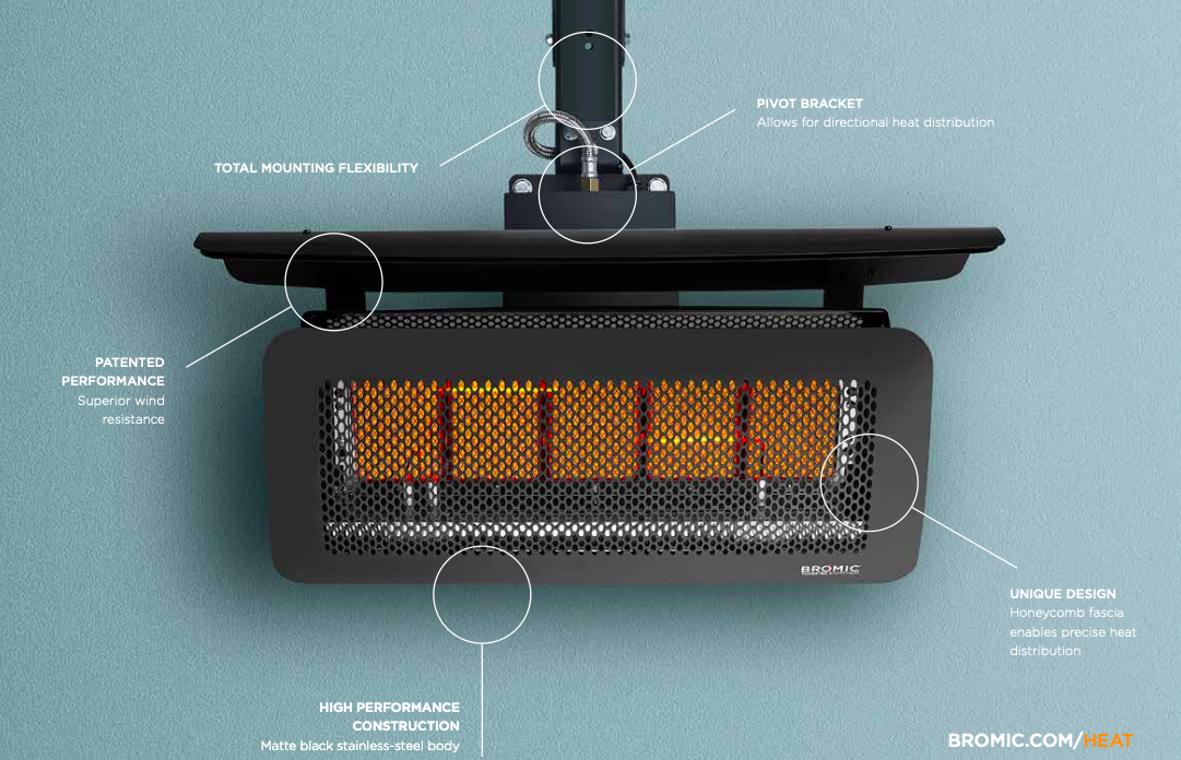 Bromic Tungsten 300 Series Black Smart-Heat™ Outdoor Patio Heater, Natural Gas (BH0210001-1)