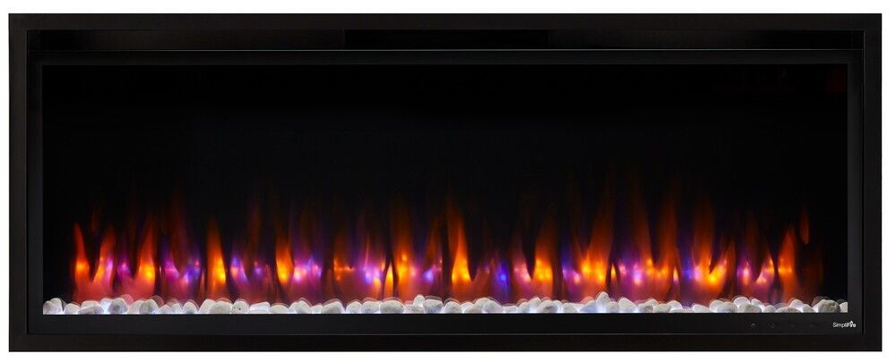 SimpliFire Allusion Platinum 50" recessed linear Electric Fireplace SF-ALLP50-BK