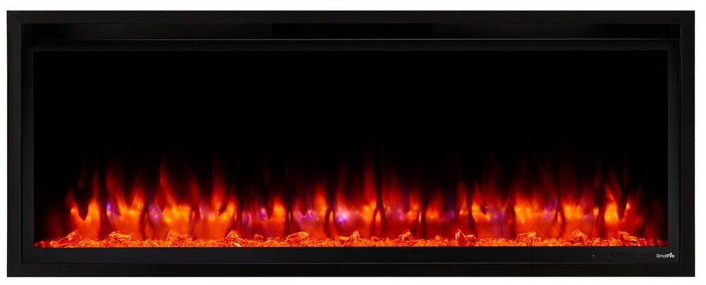 SimpliFire Allusion Platinum 50" recessed linear Electric Fireplace SF-ALLP50-BK