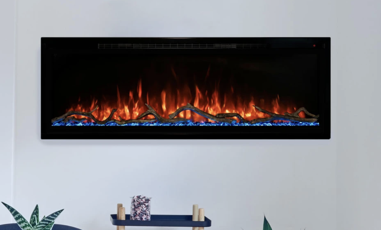 Modern Flames Spectrum Slimline 100" Wall-Mount or Built-In Linear Electric Fireplace (SPS-100B)