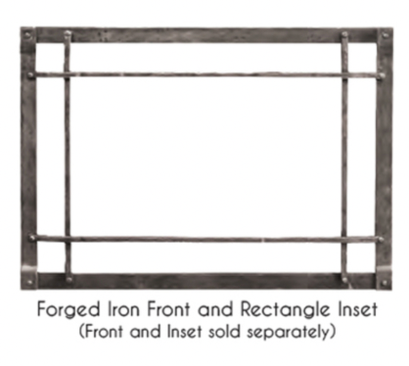 Front Inset, Forged Iron, Distress Pewter - Rect